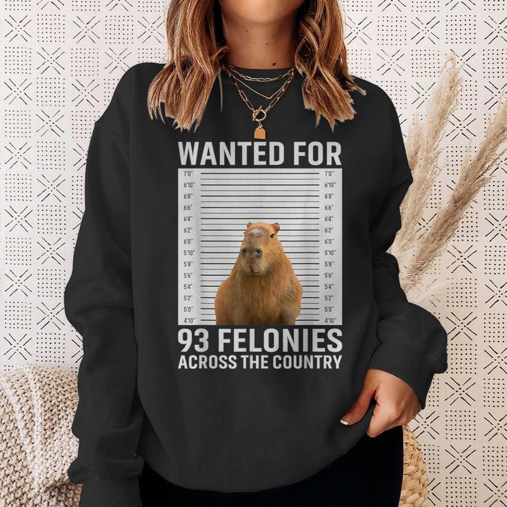 Funny Capybara Hot For 93 Felonies Hilarious Capybara Sweatshirt Gifts for Her