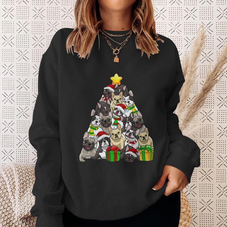 Funny Christmas French Bulldog Pajama Shirt Tree Dog Xmas Sweatshirt Gifts for Her