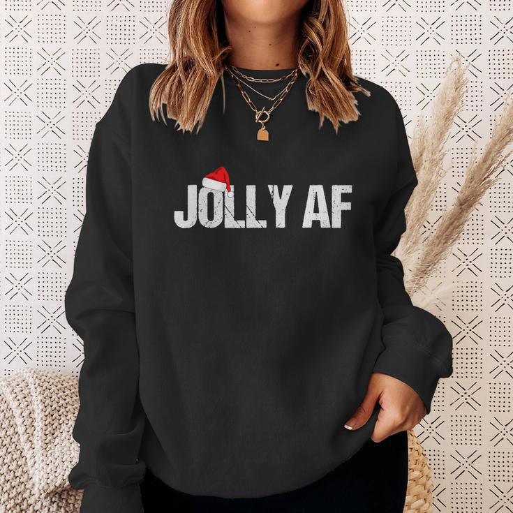 Funny Christmas Shirts Gifts & Pajamas Santa Hat Jolly Af Tshirt Sweatshirt Gifts for Her