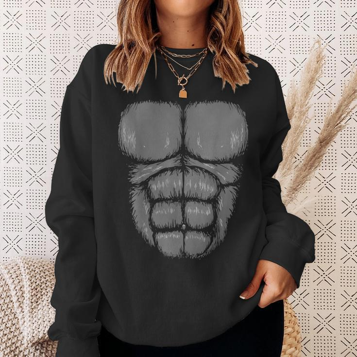 Funny Gorilla Chest Gorilla Costume Sweatshirt Gifts for Her