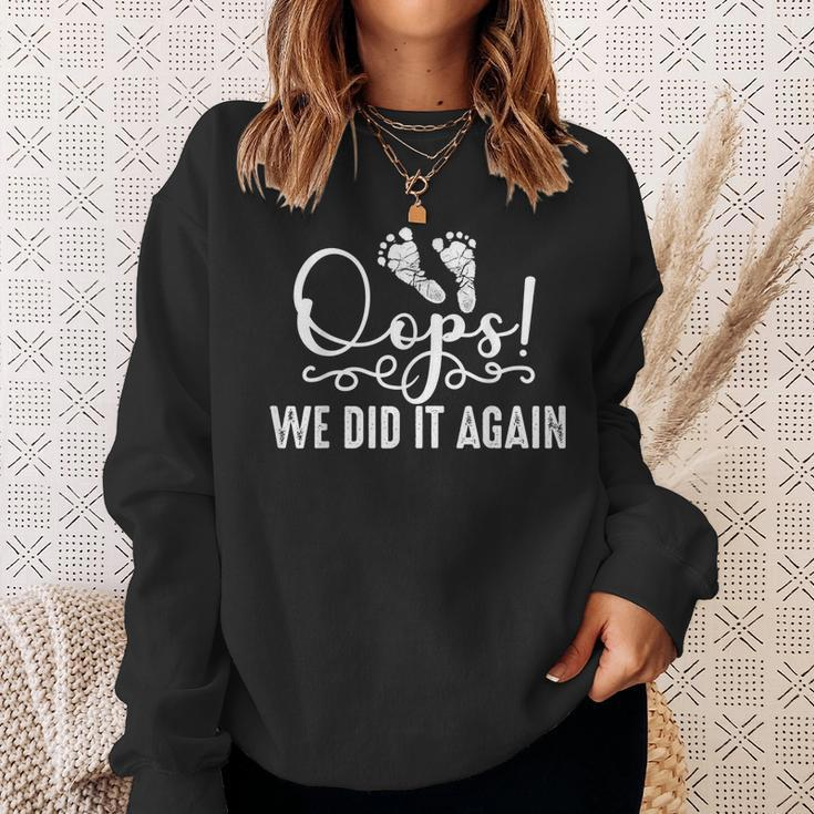 Funny Oops We Did It Again Gift For Cool Mom And Dad To Be Sweatshirt Gifts for Her