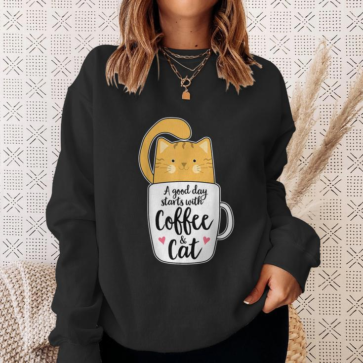 Funny Orange Cat Coffee Mug Tshirt Cat Lover Sweatshirt Gifts for Her
