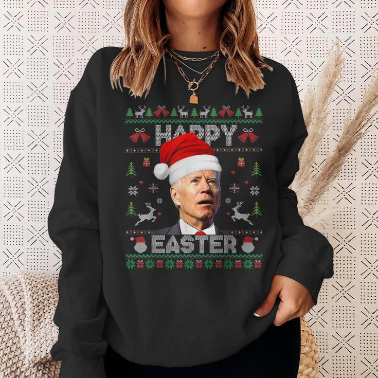 Funny Santa Joe Biden Happy Easter Ugly Christmas Long Men Women Sweatshirt Graphic Print Unisex Gifts for Her