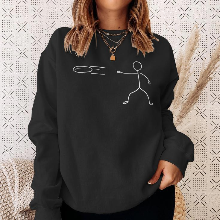 Funny Stickman Disc Golf Player Sports Lover Sweatshirt Gifts for Her