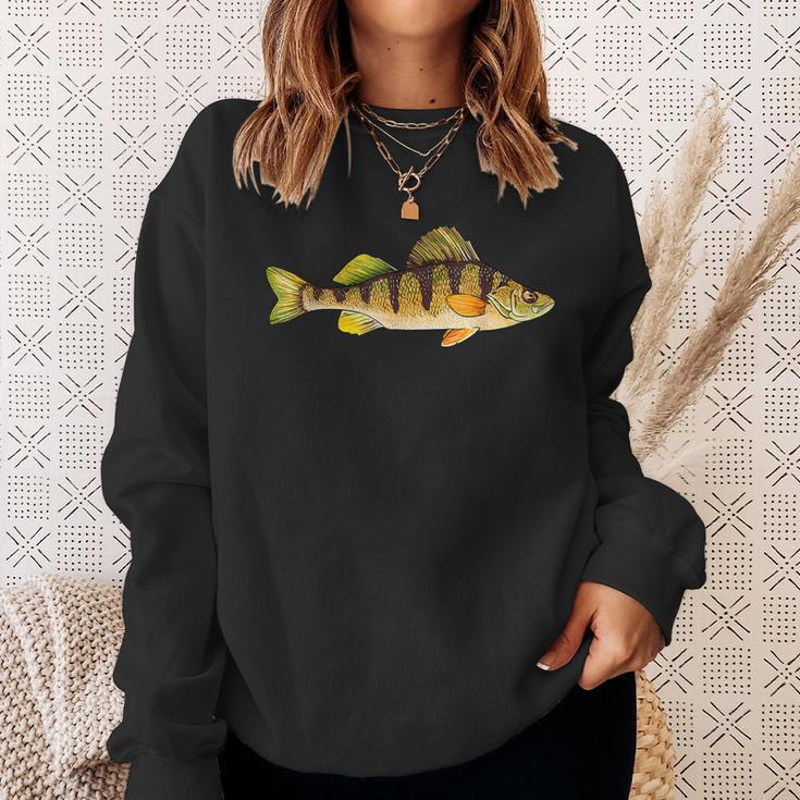 Funny Yellow Perch Fishing Freshwater Fish Angler Sweatshirt Gifts for Her
