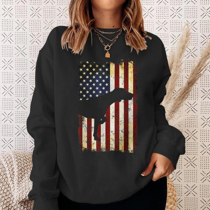 German Shorthaired Pointer Silhouette American Flag Sweatshirt Gifts for Her