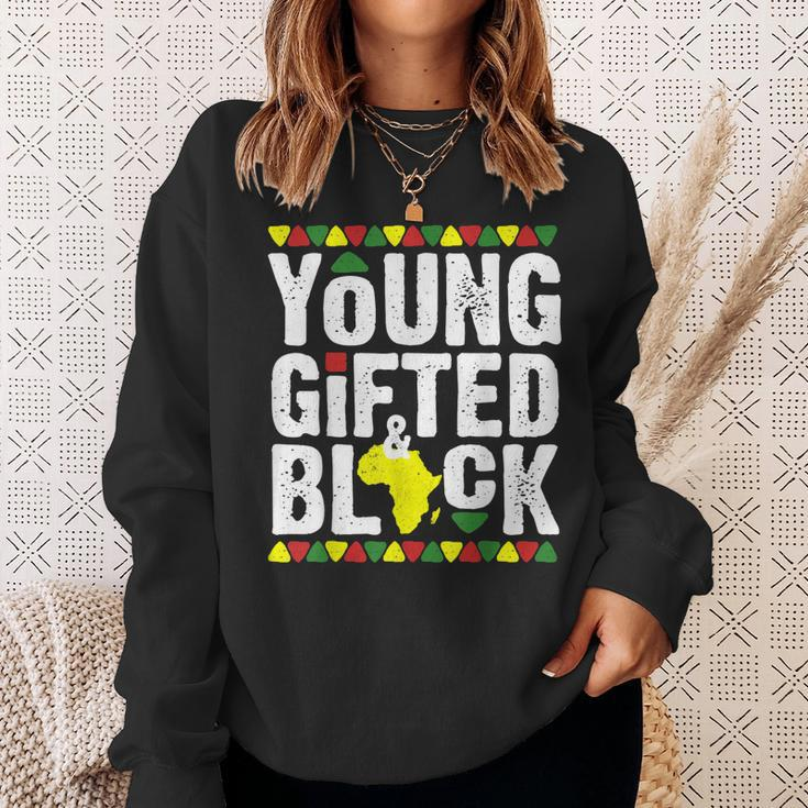Gifted Young Black Dashiki African Pride History Month Magic V4 Sweatshirt Gifts for Her