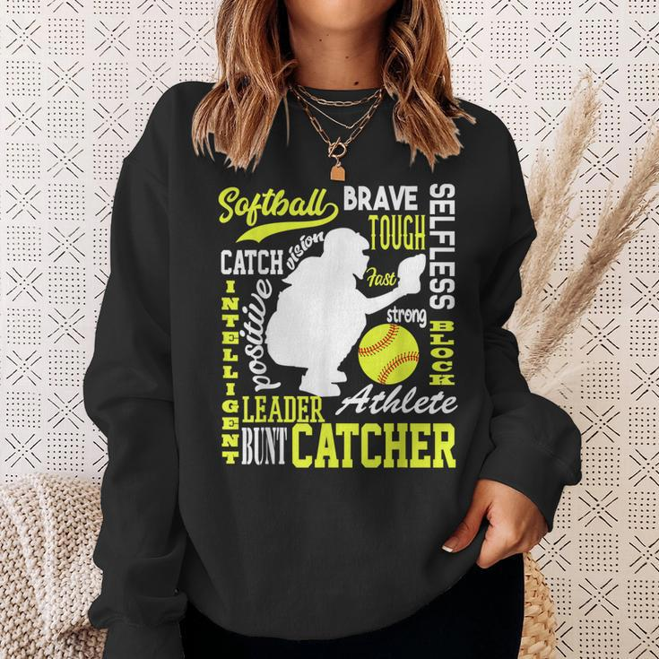 Girls Softball Catcher Great For Ns Traits Of A Catcher Sweatshirt Gifts for Her