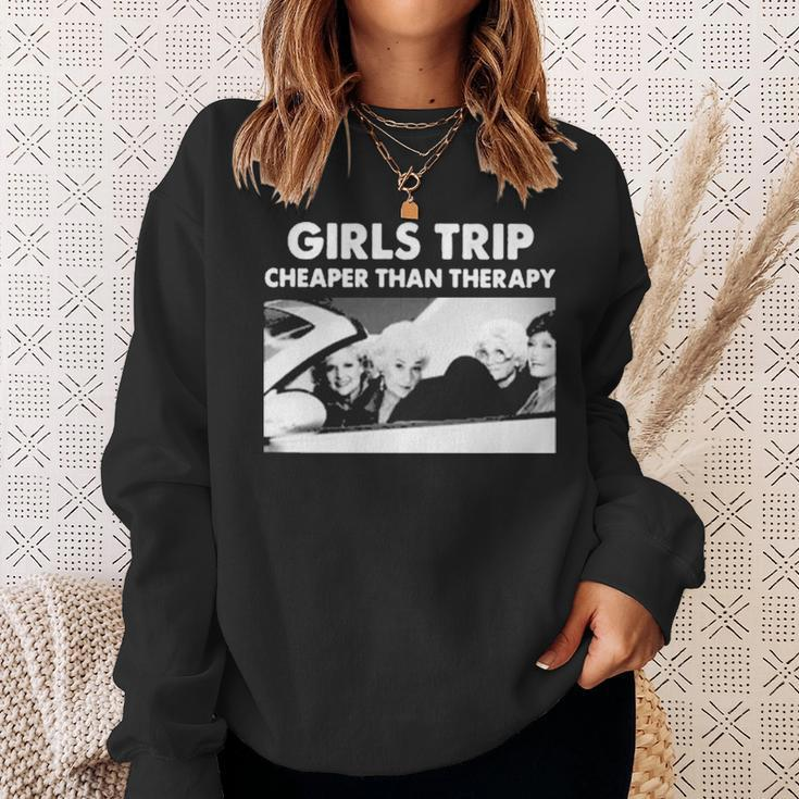 Girls Trip Cheaper Than Therapy Woman Vintage Sweatshirt Gifts for Her