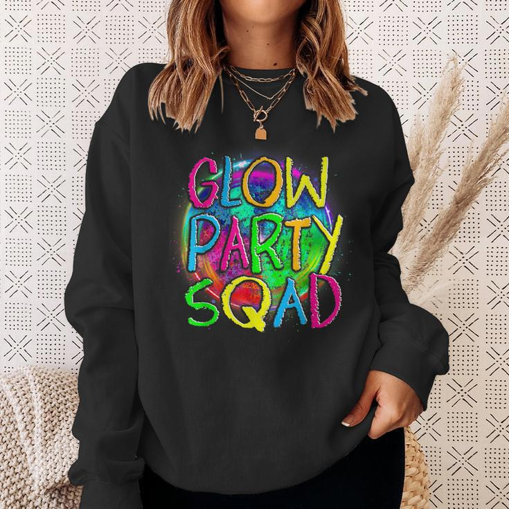 Glow Party Squad Paint Splatter Effect Glow Party Sweatshirt Gifts for Her