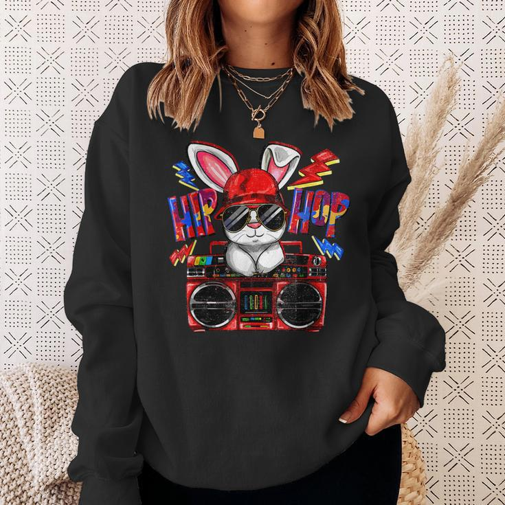 Happy Easter Cool Bunny Hip Hop Gift Baby Boy Kids Toddler Sweatshirt Gifts for Her