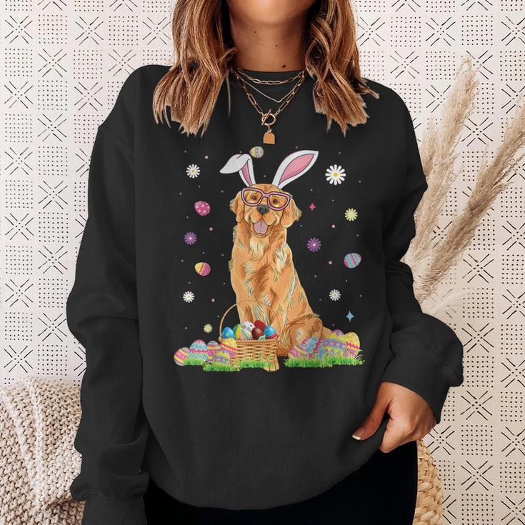 Happy Easter Cute Golden Retriever Bunny Ears Dog Lovers Sweatshirt Gifts for Her
