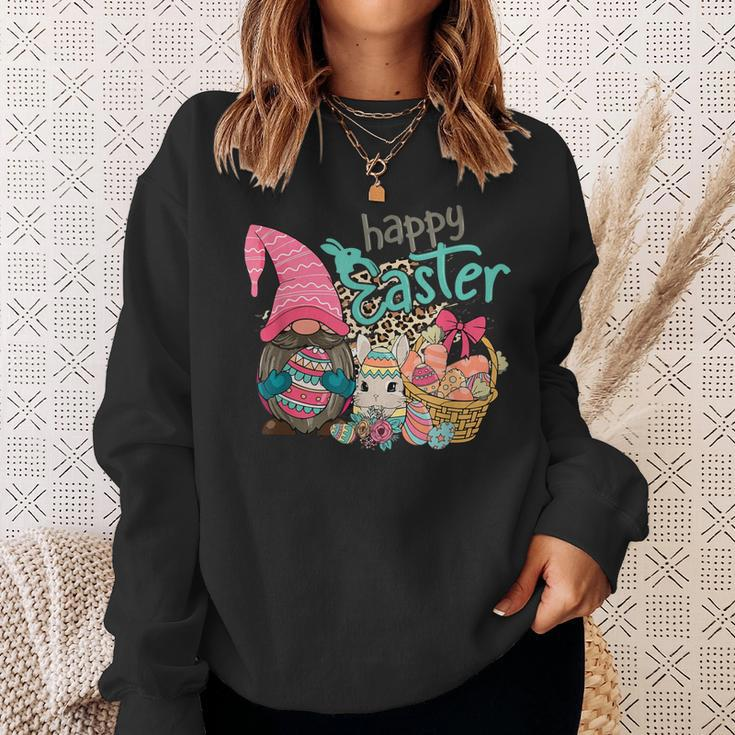 Happy Easter Leopard Egg Bunny Gnome Gift Girls Kids Toddler Sweatshirt Gifts for Her