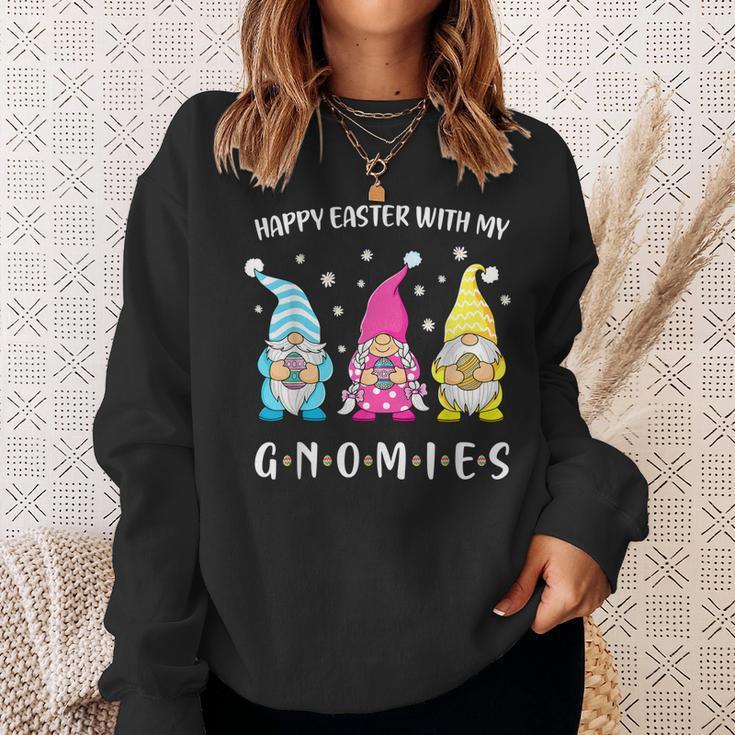 Happy Easter With My Gnomies Girls Kids Women Easter Gnome Sweatshirt Gifts for Her