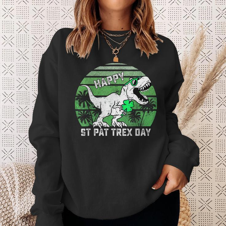 Happy St PatRex Day Shamrock Dinosaur St Patricks Day Sweatshirt Gifts for Her
