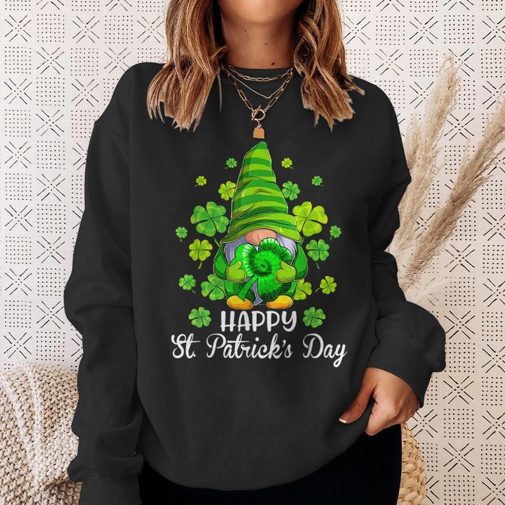 Happy St Patricks Day Gnome Tie Dye Shamrock Sweatshirt Gifts for Her