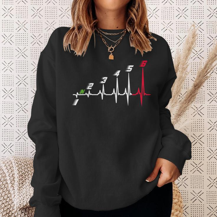 Heartbeat Motorcycle Gear Shift Six Speed 1 Down 5 Up Sweatshirt Gifts for Her