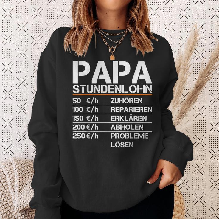 Herren Papa Stundenlohn Witzig Geschenk Lustiger Spruch Vater Sweatshirt Geschenke für Sie