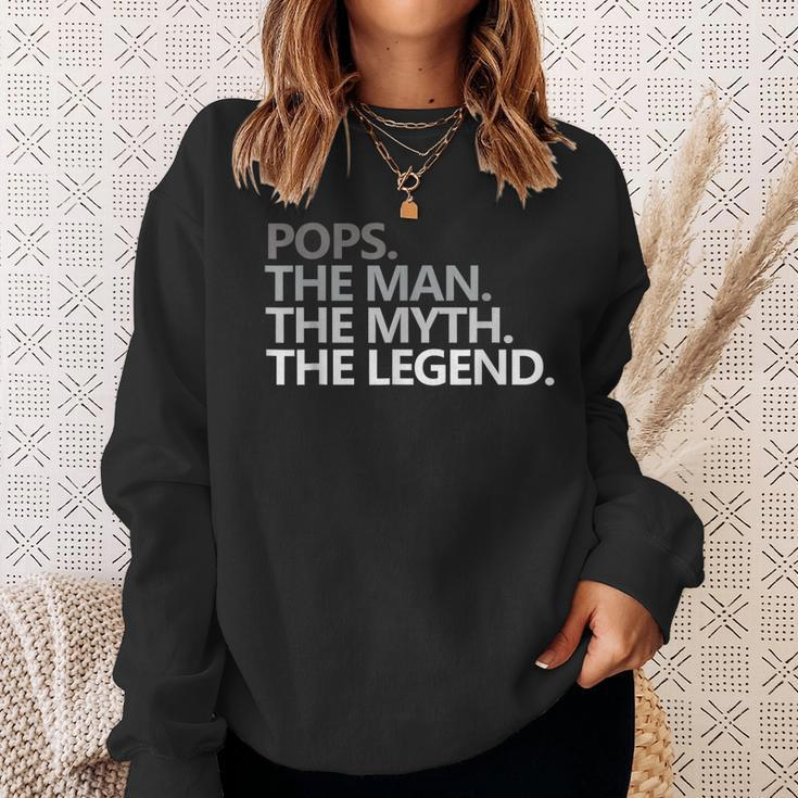 Herren Pops The Man The Myth The Legend Vatertag Sweatshirt Geschenke für Sie