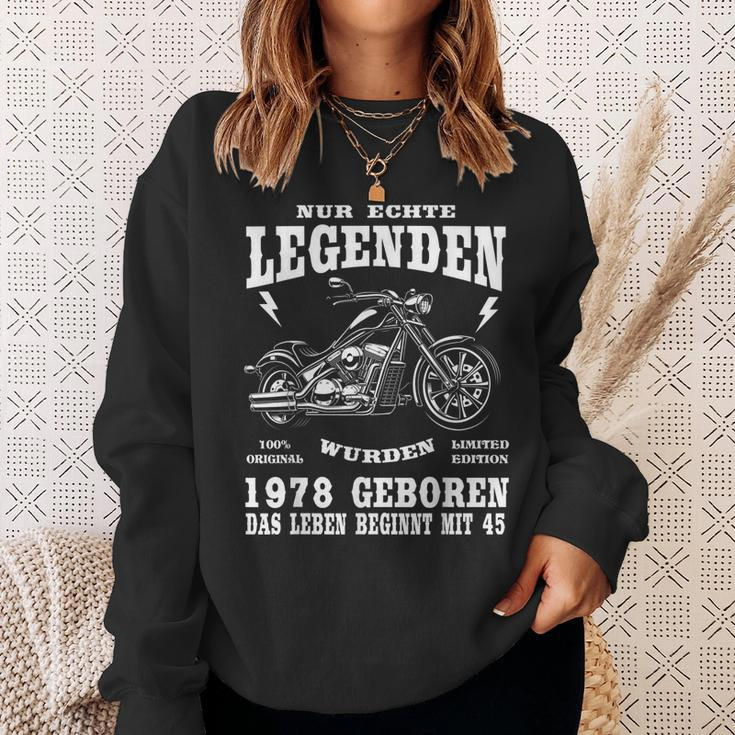 Herren Sweatshirt zum 45. Geburtstag, Biker-Motiv mit Chopper 1978 Geschenke für Sie