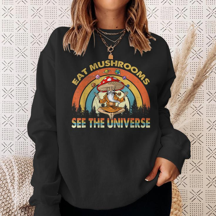 Hippie Mushroom Space Eat Mushrooms See The Universe Men Women Sweatshirt Graphic Print Unisex Gifts for Her