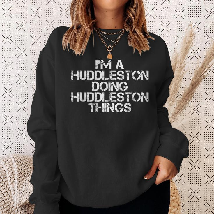 Huddleston Funny Surname Family Tree Birthday Reunion Gift Sweatshirt Gifts for Her