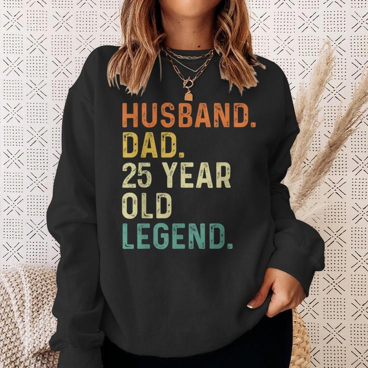 Husband Dad 25 Year Old Legend 25Th Birthday Retro Vintage Sweatshirt Gifts for Her
