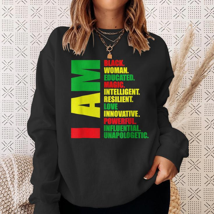 I Am Black Woman Educated Melanin Black History Month V3 Sweatshirt Gifts for Her