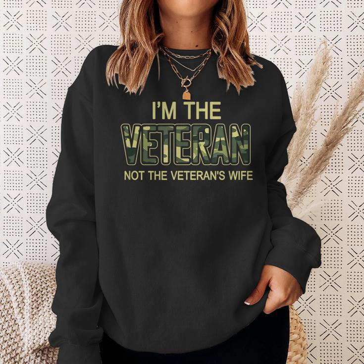 I Am The Veteran Im Not The Veterans Wife Men Women Sweatshirt Graphic Print Unisex Gifts for Her