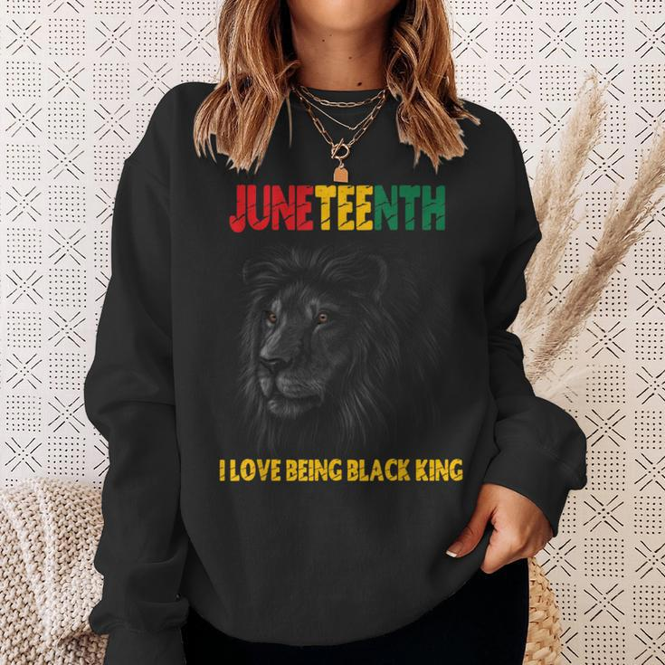 I Love Being A Black King Dad Fathers Day Lion Juneteenth Sweatshirt Gifts for Her