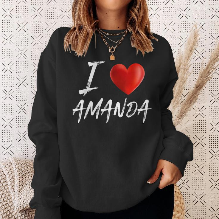 I Love Heart Amanda Family NameSweatshirt Gifts for Her