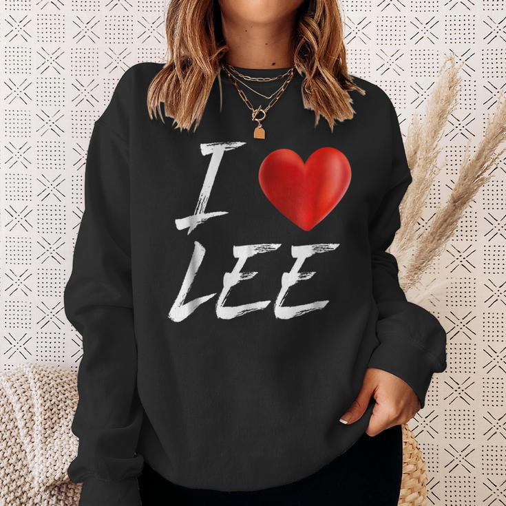 I Love Heart Lee Family NameSweatshirt Gifts for Her