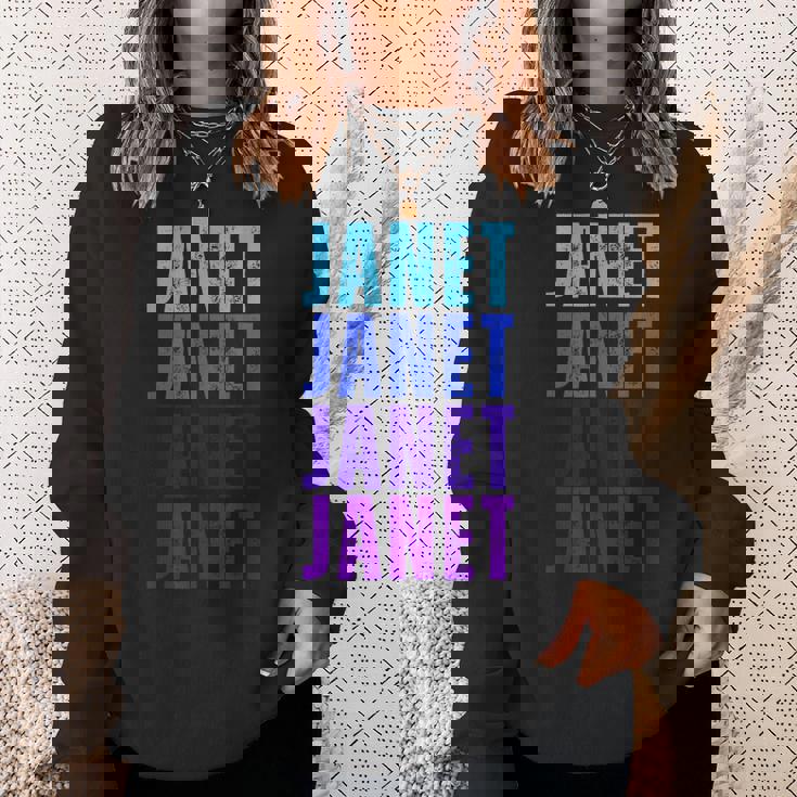 I Love Janet Pattern First Name Janet Sweatshirt Gifts for Her