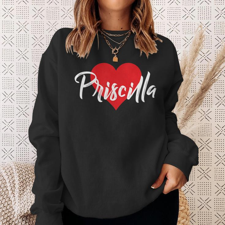 I Love Priscilla First Name I Heart Named Sweatshirt Gifts for Her