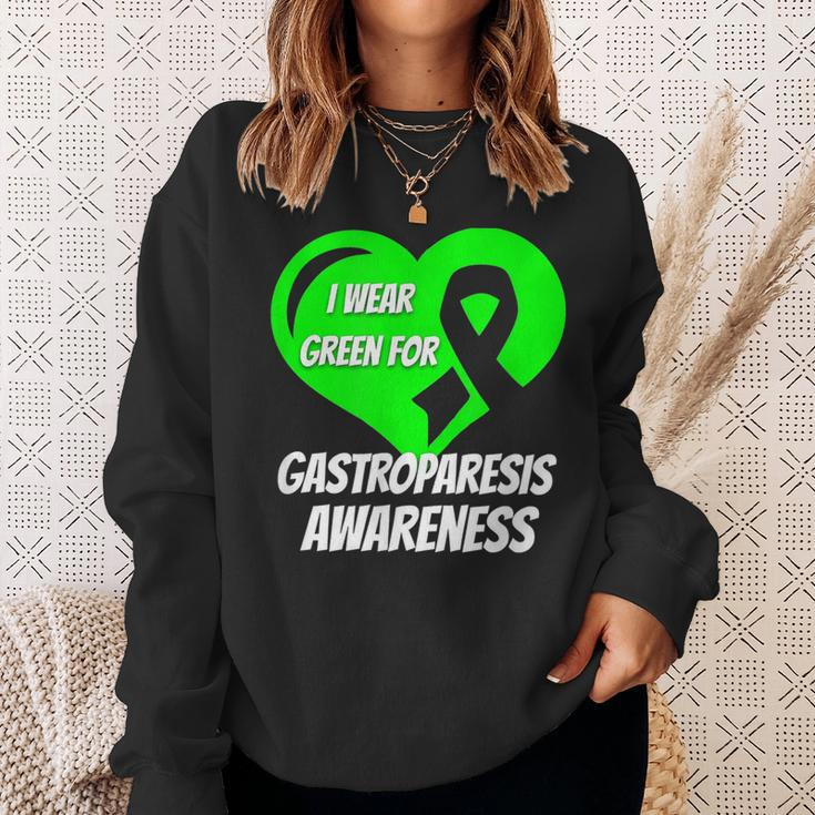 I Wear Green For Gastroparesis Awareness Mom Dad Men Women Sweatshirt Graphic Print Unisex Gifts for Her