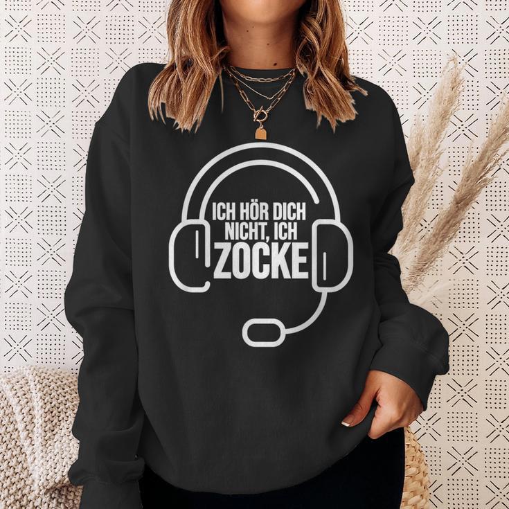 Ich Hör Dich Nicht Ich Zocke Headset Gamer Sweatshirt Geschenke für Sie