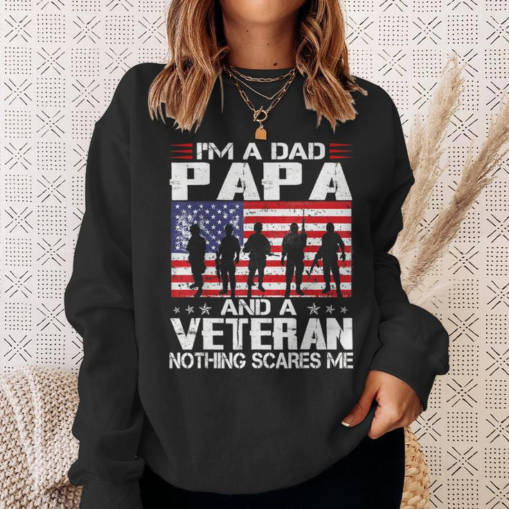 Im A Dad Papa And Veteran Fathers Day Veteran Gifts Idea Sweatshirt Gifts for Her