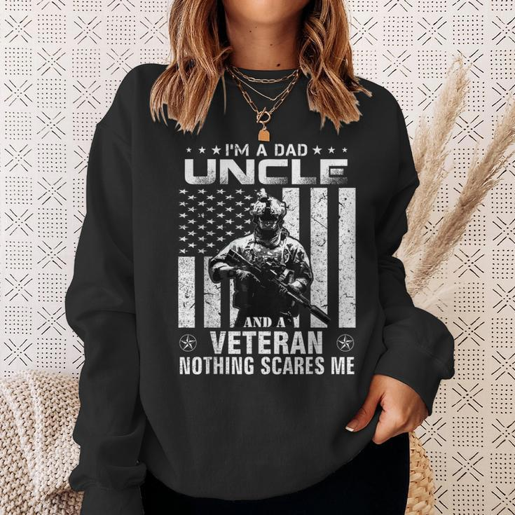 Im A Dad Uncle Veteran Nothing Scares Me Fathers Day Gift Men Women Sweatshirt Graphic Print Unisex Gifts for Her