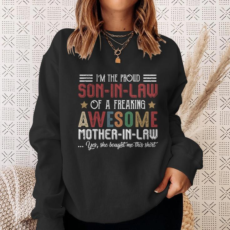 Im A Proud Songiftingiftlaw Son Marriage Mother Of The Groom Gift Sweatshirt Gifts for Her