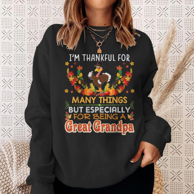 Im Thankful For Many Things But Being A Great Grandpa Sweatshirt Gifts for Her