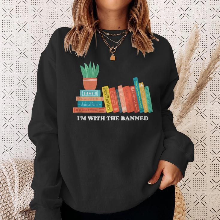 Im With The Banned Books Sweatshirt Gifts for Her