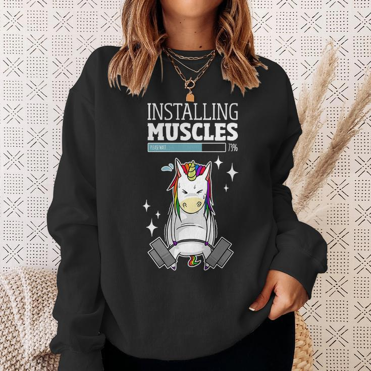 Installing Muscles Unicorn Gym Shirt Sweatshirt Geschenke für Sie