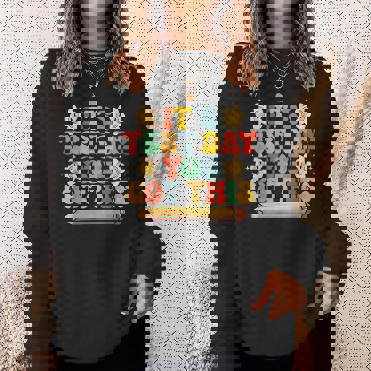 Its Test Day You Got This Teacher Retro Groovy Testing Day Sweatshirt Gifts for Her