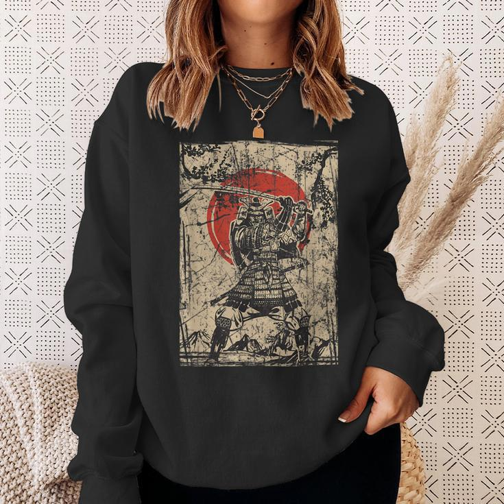 Japanese Culture Red Moon Samurai Warrior Bushido Code Sweatshirt Gifts for Her