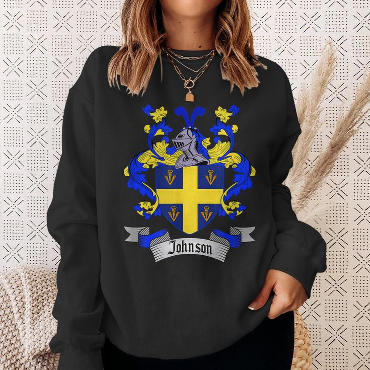 Johnson Coat Of Arms | Johnson Surname Family Crest Shield Sweatshirt Gifts for Her