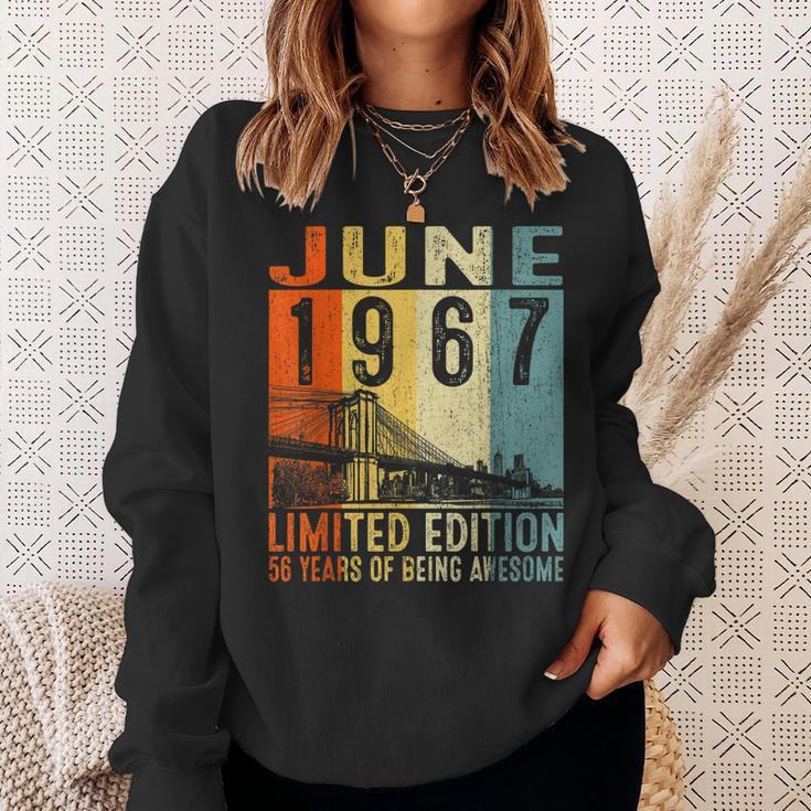 June 1967 Limited Edition 56 Years Of Being Awesome Sweatshirt Gifts for Her