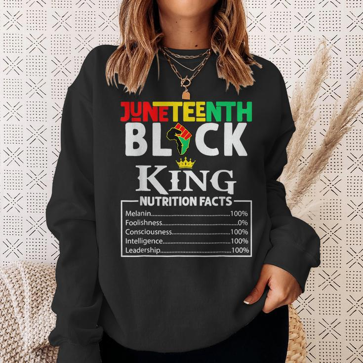 Junenth Men Black King Nutritional Facts Freedom Day Sweatshirt Gifts for Her