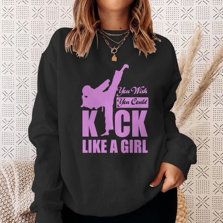 Kick Like A Girl T-Shirt Karate Taekwondo Men Women Sweatshirt Graphic Print Unisex Gifts for Her
