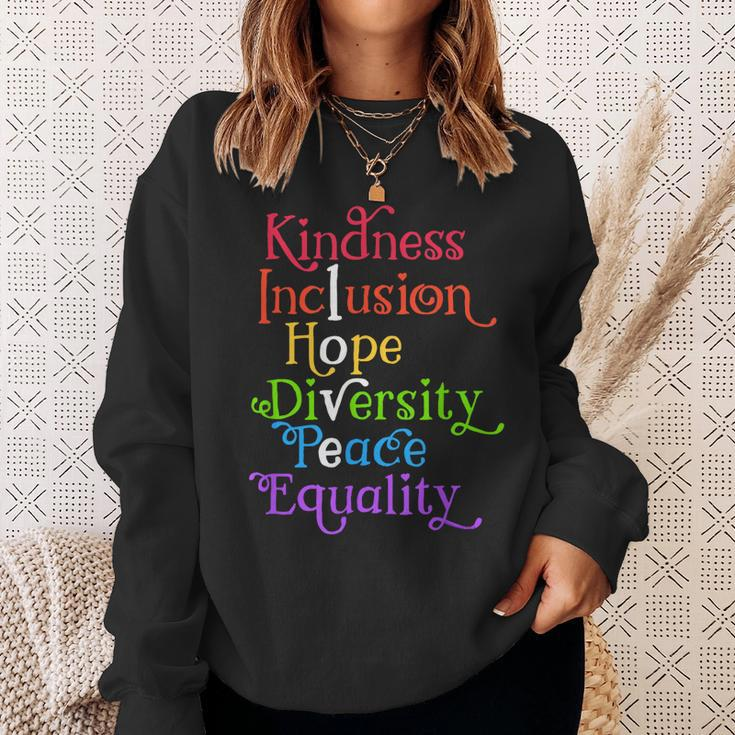 Kindness Love Inclusion Equality Diversity Human Rights Sweatshirt Gifts for Her