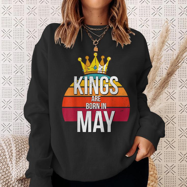 Kings Are Born In MayMen Birthday Vintage Gift Sweatshirt Gifts for Her